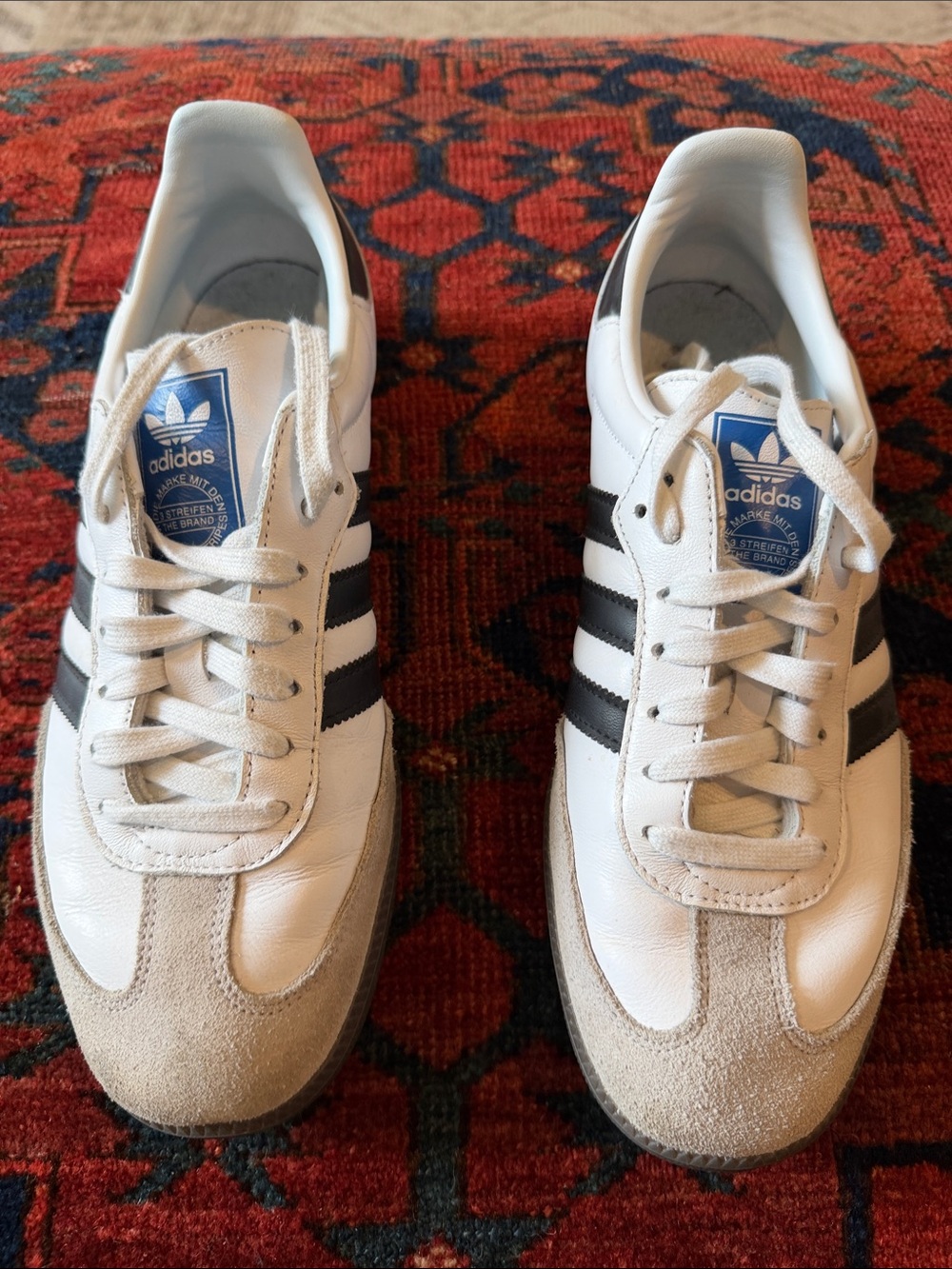 adidas Men’s White Sneakers with Black Three Stripes